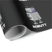 Robutt Funny Robot Pun Dark BG Geschenkpapier (Rolleneckpunkt)