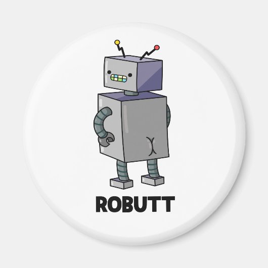 Robutt Funny Robot Pun Magnet (Vorne)