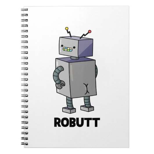 Robutt Funny Robot Pun Notizblock (Vorderseite)
