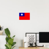 ROC Taiwan - taiwanesische Flagge - 中 華 民 國 旗 - 青  Poster (Heimbüro)