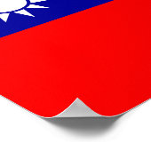 ROC Taiwan - taiwanesische Flagge - 中 華 民 國 旗 - 青  Poster (Ecke)