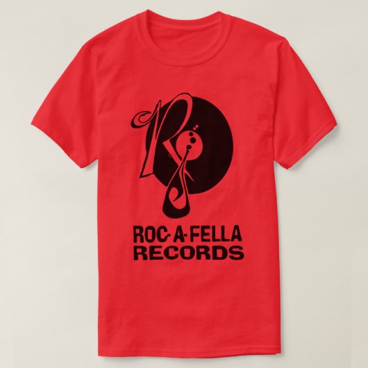 RocAFella-Platten-Button T-Shirt (Design vorne)