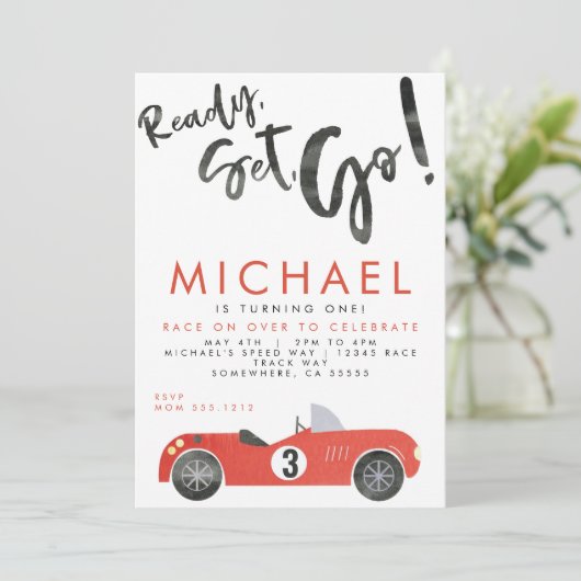 ROCE CAR PARTY INVENT EINLADUNG (Stehend Vorderseite)