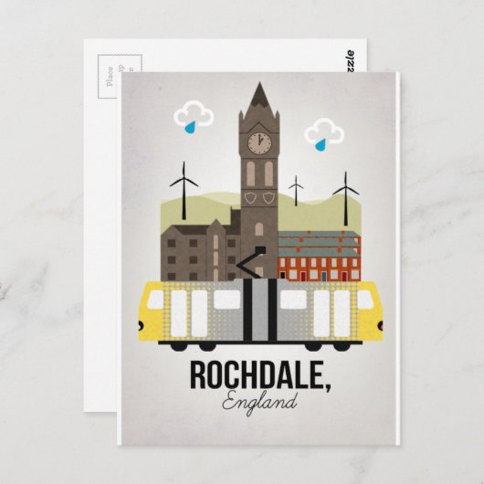 Rochdale Postkarte (Vorne/Hinten)