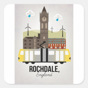 Rochdale Quadratischer Aufkleber