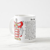 Roche, der Ursprung, die Bedeutung und das Wappen Kaffeetasse (Vorderseite Links)