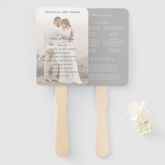 Rochelle Gray Moderne Moderne Elegante Hochzeit Fächer (Vorne und Hinten)