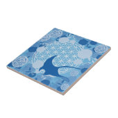 Rochen, Blume des Lebens, blau, mandala,zen,chakra Fliese (Seite)