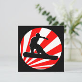 Rochen Snowboarden Einladung (Stehend Vorderseite)
