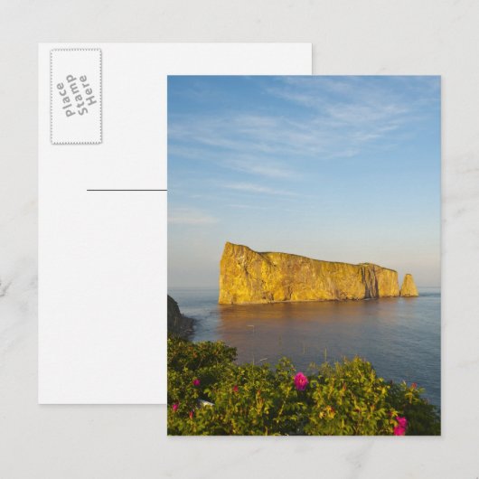 Rocher Perce (Perce Rock), Quebec, Kanada. Postkarte (Vorne/Hinten)