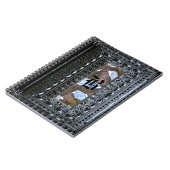 Rochester Blue viktorianisches Goth-Monogramm Notizblock (Linke Seite)