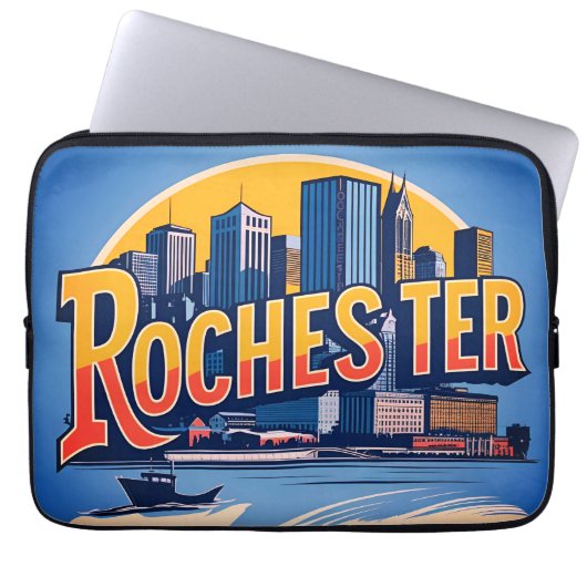 Rochester City Skyline New York USA Laptopschutzhülle (Vorderseite)
