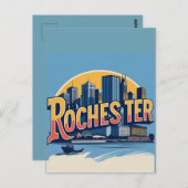 Rochester City Skyline New York USA Postkarte (Vorne/Hinten)