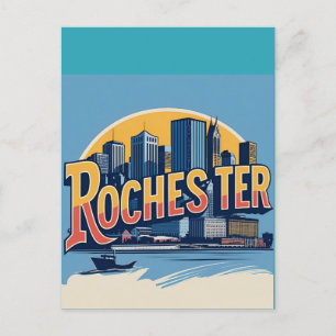 Rochester City Skyline New York USA Postkarte