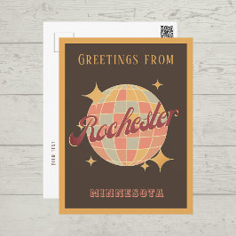 Rochester Minnesota NY Disco Retro Vintag Postcar Postkarte