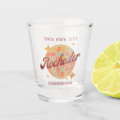Rochester Minnesota NY Disco Retro Vintag Schnapsglas (Vorderseite)
