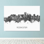 Rochester Minnesota Skyline BW Leinwanddruck (Insitu (Holzboden))
