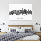 Rochester Minnesota Skyline BW Leinwanddruck (Insitu (Schlafzimmer))