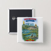 Rochester MN Minnesota Wahrzeichen Knopf Button (Vorne & Hinten)