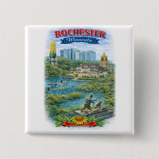 Rochester MN Minnesota Wahrzeichen Knopf Button