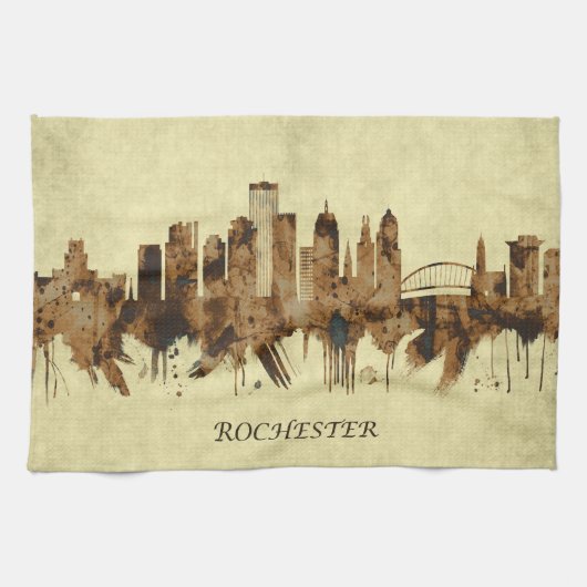 Rochester New York City Geschirrtuch (Horizontal)