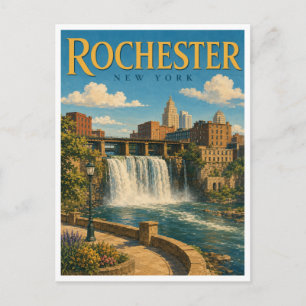Rochester New York High Falls GeoSaga Postkarte