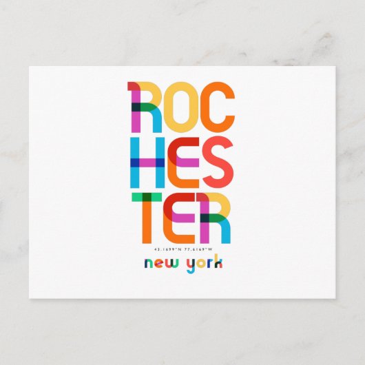 Rochester New York Mid Century, Pop Art, Postkarte (Vorderseite)