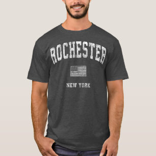 Rochester New York NY Vintage American Flag T-Shir T-Shirt