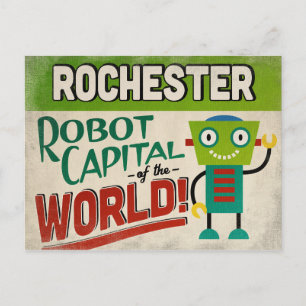 Rochester New York Roboter - Lustige Vintage Postkarte