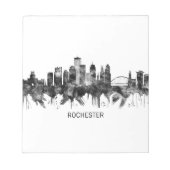 Rochester New York Skyline BW Notizblock (Vorderseite)