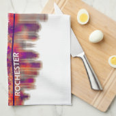 Rochester New York Skyline Geschirrtuch (Viertel Falte)