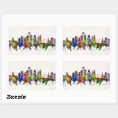 Rochester New York Skyline Rechteckiger Aufkleber (Blatt)