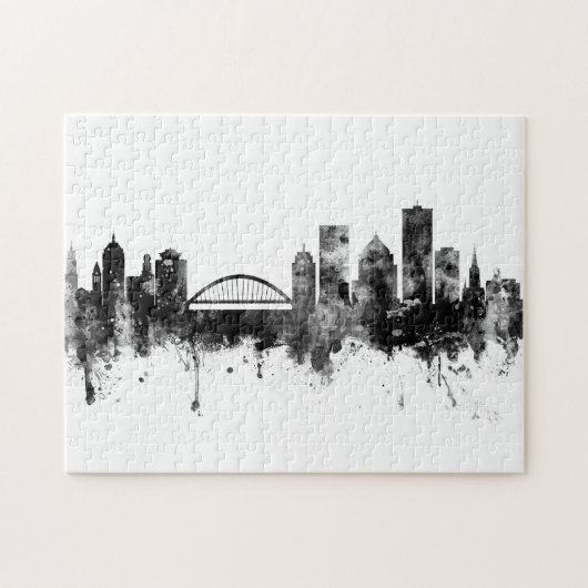 Rochester New York Skyline Schwarz-weiß Puzzle (Horizontal)