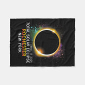 Rochester New York Total Solar Eclipse 8. April 20 Fleecedecke (Vorderseite (Horizontal))