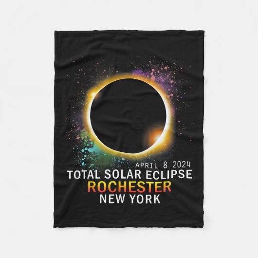 Rochester New York Total Solar Eclipse 8. April 20 Fleecedecke (Vorderseite)