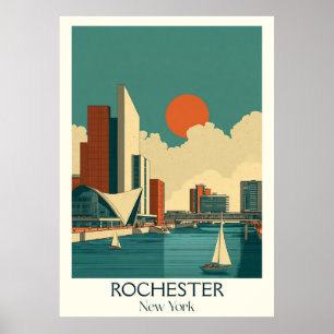 Rochester New York Vintag City Lake Segel Art Poster