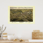 Rochester NH 19. Jahrhundert Birdseye View Poster (Küche)