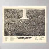 Rochester, NH Panoramic Map - 1884 Poster (Vorne)