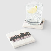 Rochester NY City Skyline Steinuntersetzer (Seitenansicht)