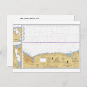 Rochester, NY Nautical Lake Ontario Chart Postkarte (Vorne/Hinten)