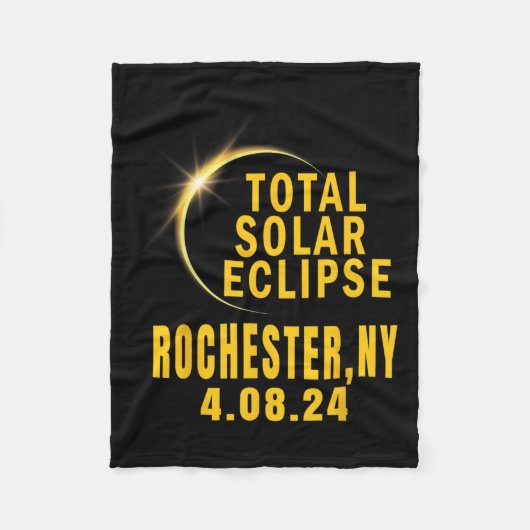 Rochester Ny Solar Eclipse 2024 Total Solar Eclips Fleecedecke (Vorderseite)
