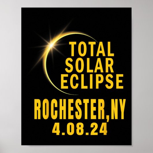 Rochester Ny Solar Eclipse 2024 Total Solar Eclips Poster (Vorne)