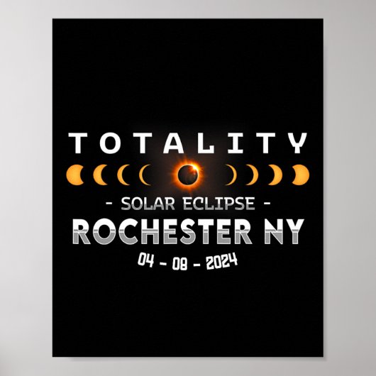 Rochester Ny Total Solar Eclipse 2024 Poster (Vorne)