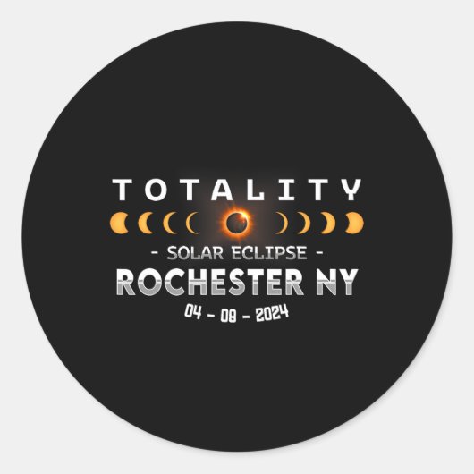 Rochester Ny Total Solar Eclipse 2024 Runder Aufkleber (Vorderseite)