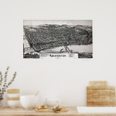 Rochester, PA Panoramic Map - 1900 Poster (Küche)