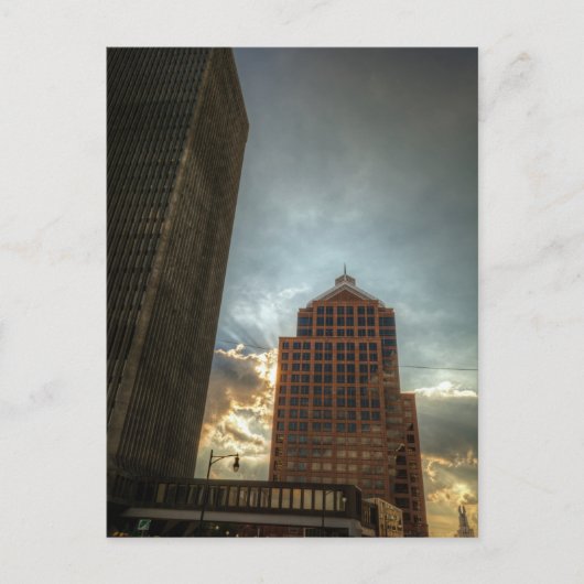 Rochester Skyline in HDR. Postkarte (Vorderseite)