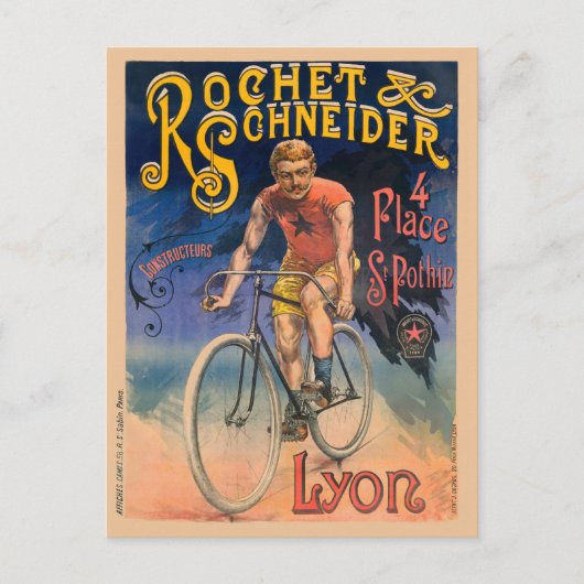 Rochet & Schneider France Vintage Poster 1890 Postkarte (Vorderseite)