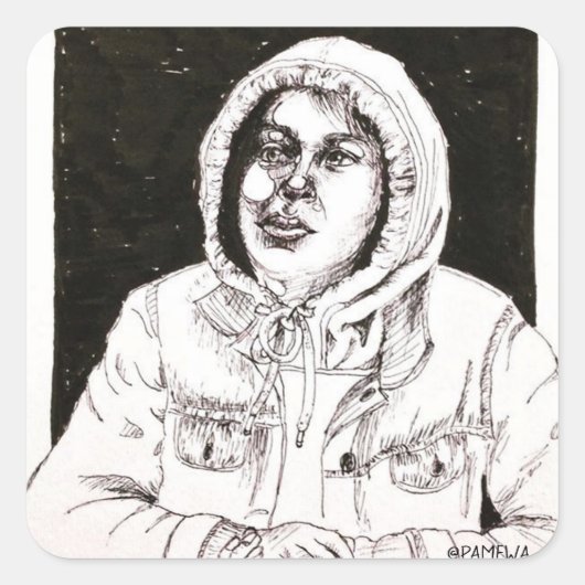 Rociooo Quadratischer Aufkleber (Vorderseite)