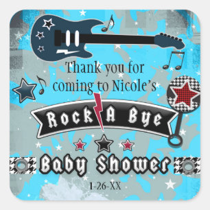 Rock a Bye Baby Dusche Gastgeschenk Stickers