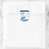 Rock a Bye Baby Dusche Save the Date Aufkleber (Tasche)